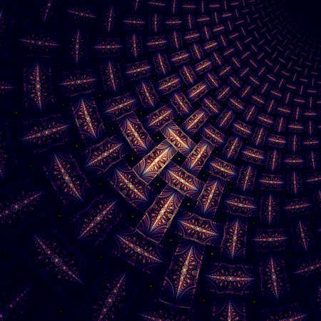 Feathered gold and shiny cross, digital fractal art designの写真素材