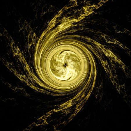 Abstract fractal yellow background with pillars and circles 