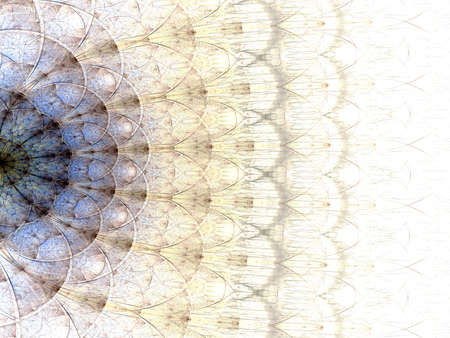 Symmetrical gold and dark blue fractal flower