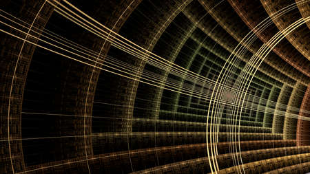 Colorful fractal clockwork, abstract gears digital artwork