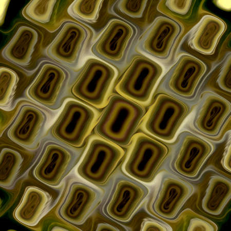 Symmetrical fractal, yellow and golden square pattern