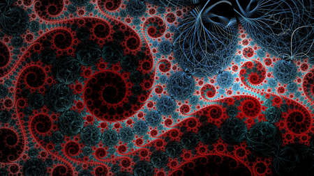 Colorful fractal clockwork, abstract gears digital artwork