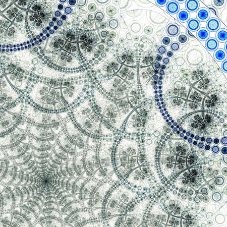 Dark fractal artwork, abstraction of a clockwork