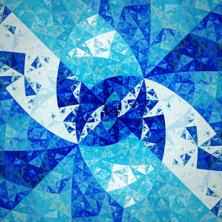 Abstract symmetrical blue hexagon fractal  mosaicの写真素材