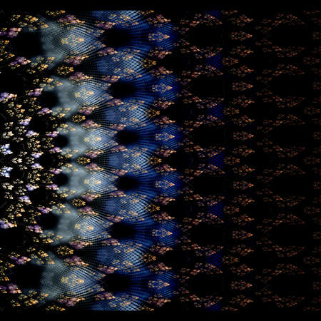 Symmetrical blue fractal flower, digital logarithm for creative graphic