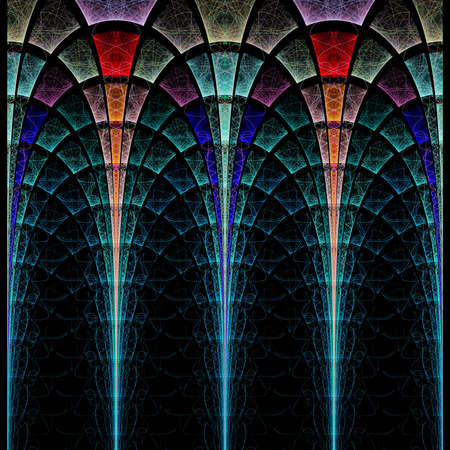 Symmetrical fractal flower, digital artwork for creative graphicの写真素材