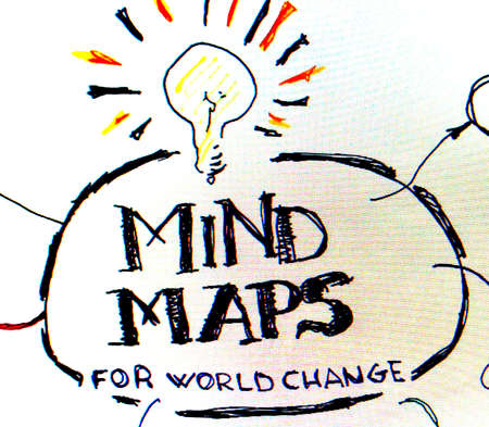 Mind Mapping planning projects for world changeの写真素材