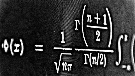 Large number of mathematical formulas on a black background HDRの写真素材