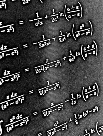 Large number of mathematical formulas on a black background HDRの写真素材