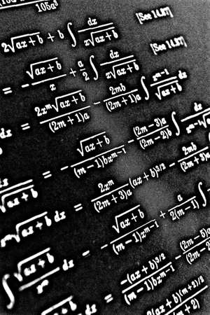 Large number of mathematical formulas on a black background HDRの写真素材