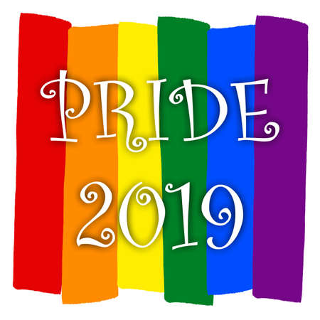 Rainbow gay pride flag, Symbol of sexual minorities, gays and lesbians,  PRIDE 2019