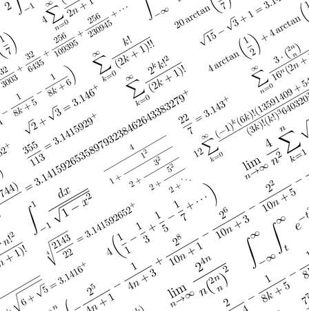 The Pi symbol mathematical constant irrational number, greek letter, and many formulas background