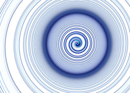 Abstract digital fractal spiral blue art on the white background