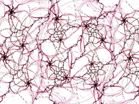 Abstract illustration fractals. The image looks like a neural network. Colorful abstract background