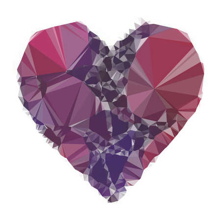 Heart triangular  low poly, mosaic pattern background, Vector polygonal illustration graphic, Creative, Origami style with gradientのイラスト素材
