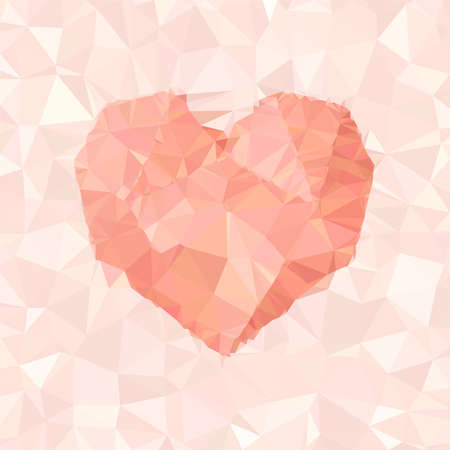 Heart triangular  low poly, mosaic pattern background, polygonal illustration graphic, Creative, Origami style with gradientの写真素材