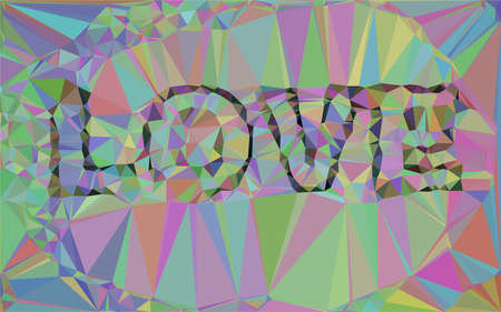 LOVE, Triangular  low poly, mosaic pattern background, polygonal illustration graphic, Origami style with gradientのイラスト素材