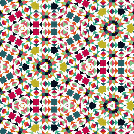Abstract colorful geometric seamless pattern symmetric kaleidoscope fashion, designの写真素材