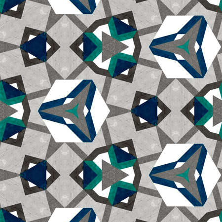 Abstract colorful geometric seamless pattern symmetric kaleidoscope fashion, design