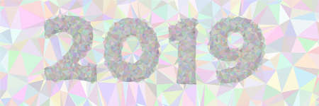 2019, Triangular  low poly, mosaic pattern background, Vector polygonal illustration graphic, Creative, Origami style with gradientのイラスト素材