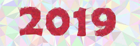 2019, Triangular  low poly, mosaic pattern background, Vector polygonal illustration graphic, Creative, Origami style with gradientのイラスト素材