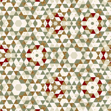 Abstract colorful hexagon square geometric seamless pattern symmetric kaleidoscope fashion, design