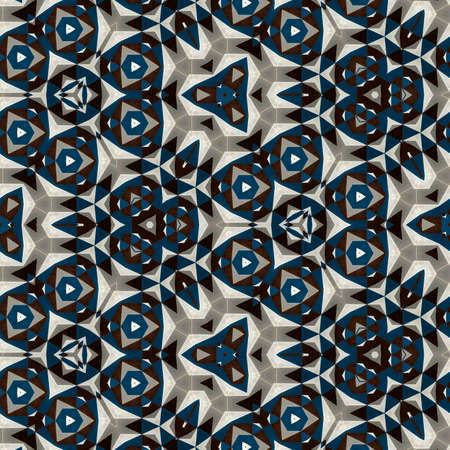 Abstract colorful hexagon square geometric seamless pattern symmetric kaleidoscope fashion, design