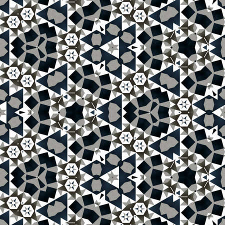 Abstract colorful hexagon square geometric seamless pattern symmetric kaleidoscope fashion, design