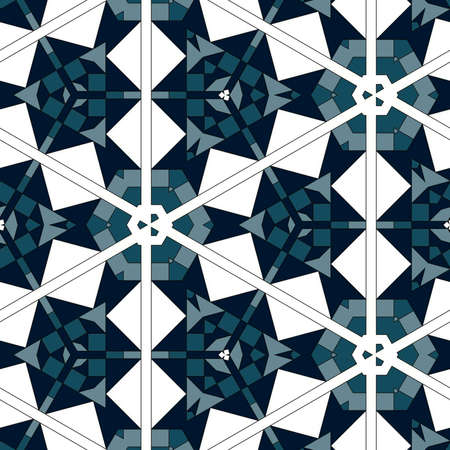 Abstract colorful hexagon square geometric seamless pattern symmetric kaleidoscope fashion, design