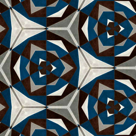 Abstract colorful hexagon square geometric seamless pattern symmetric kaleidoscope fashion, design