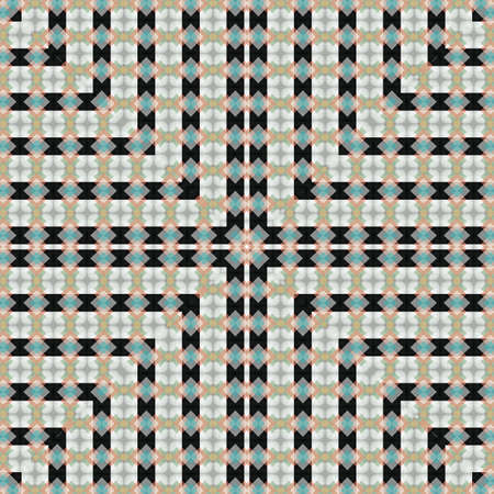 Abstract colorful hexagon square geometric seamless pattern symmetric kaleidoscope fashion, design