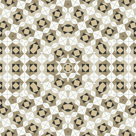 Abstract colorful hexagon square geometric seamless pattern symmetric kaleidoscope fashion, design