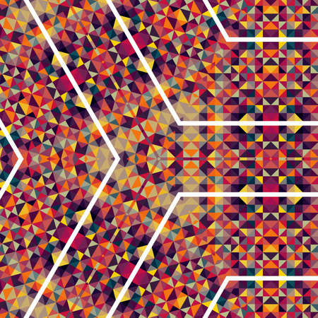 Abstract colorful hexagon square geometric seamless pattern symmetric kaleidoscope fashion, design