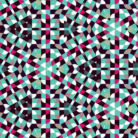 Abstract colorful hexagon square geometric seamless pattern symmetric kaleidoscope fashion, design