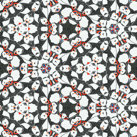 Abstract colorful hexagon square geometric seamless pattern symmetric kaleidoscope fashion, design