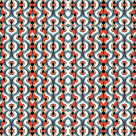 Abstract colorful hexagon square geometric seamless pattern symmetric kaleidoscope fashion, design
