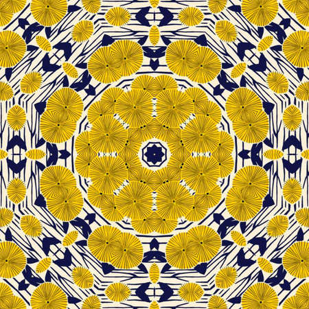 Abstract colorful hexagon square geometric seamless pattern symmetric kaleidoscope fashion, design