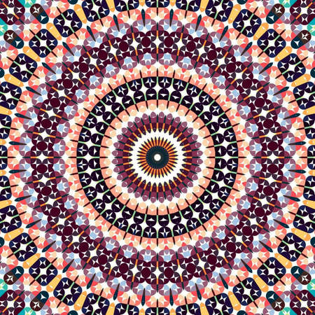 Abstract colorful hexagon square geometric seamless pattern symmetric kaleidoscope fashion, design