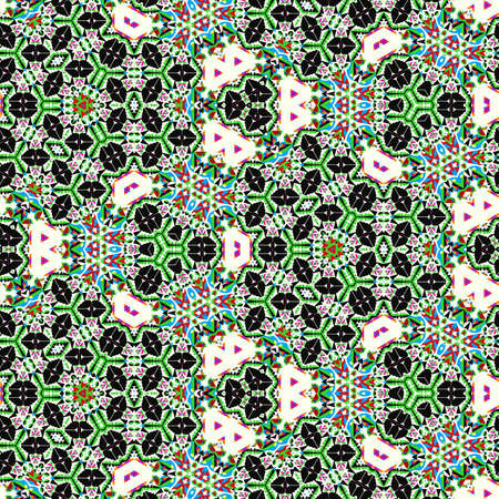 Abstract colorful hexagon square geometric seamless pattern symmetric kaleidoscope fashion, design