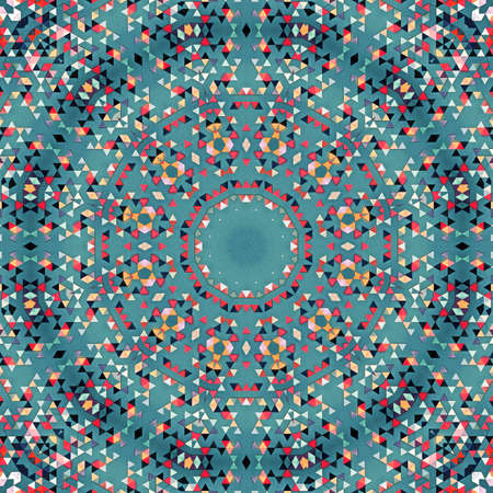Abstract colorful hexagon square geometric seamless pattern symmetric kaleidoscope fashion, design