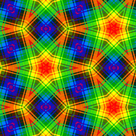 Abstract colorful hexagon square geometric seamless pattern symmetric kaleidoscope fashion, design
