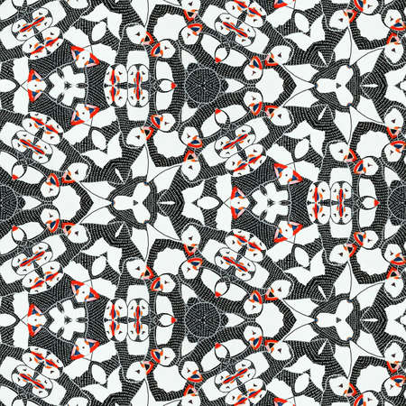 Abstract colorful hexagon square geometric seamless pattern symmetric kaleidoscope fashion, design