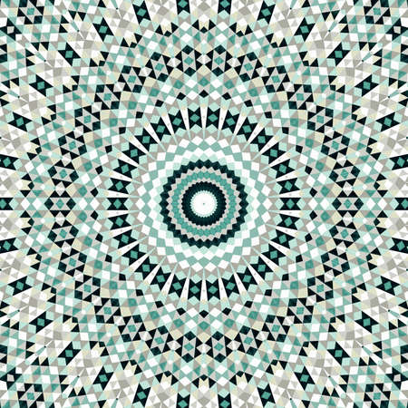 Abstract colorful hexagon square geometric seamless pattern symmetric kaleidoscope fashion, design