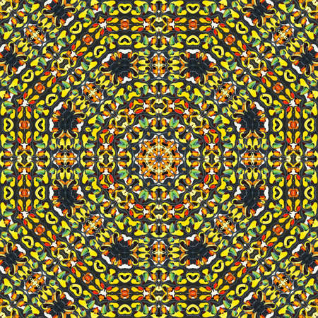 Abstract colorful hexagon square geometric seamless pattern symmetric kaleidoscope fashion, design