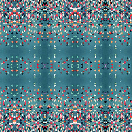 Abstract colorful hexagon square geometric seamless pattern symmetric kaleidoscope fashion, design