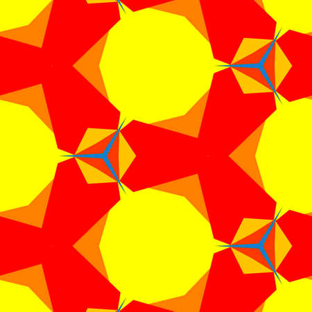 Abstract colorful hexagon square geometric seamless pattern symmetric kaleidoscope fashion, design
