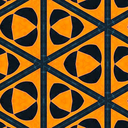 Abstract colorful hexagon square geometric seamless pattern symmetric kaleidoscope fashion, design