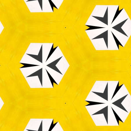 Abstract colorful hexagon square geometric seamless pattern symmetric kaleidoscope fashion, design