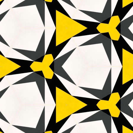 Abstract colorful hexagon square geometric seamless pattern symmetric kaleidoscope fashion, design