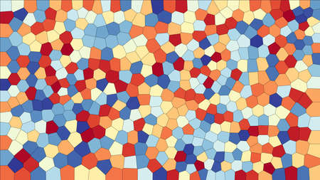 Stained glass colorful voronoi, vector  abstract. Irregular cells background pattern.